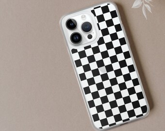 Checkered iPhone Case: Black Mini Pattern, Protective Design