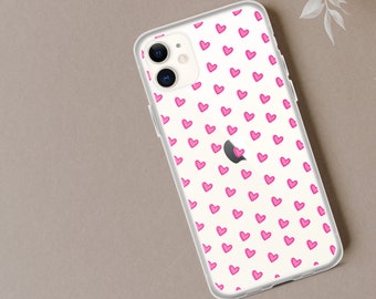 Pink Heart Pattern iPhone Case: , Protective