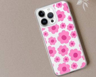 Pink Flower Pattern iPhone Case, Glossy or Matte