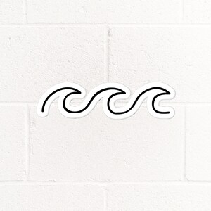 Waves Waterproof Vinyl Sticker | Travel Die Cut Decal | Small Aesthetic Sticker