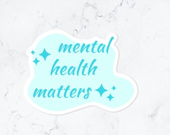 Geestelijke gezondheid is belangrijk | Waterdichte vinylsticker | Sterven gesneden sticker | Waterflessticker |