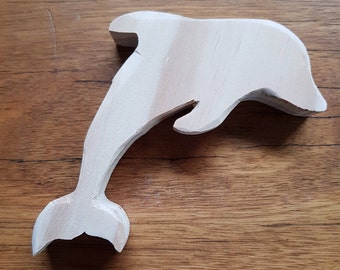 Raw, Unfinished, Wooden Dolphin Toy, Wooden Toy, Craft, Handmade, dolphin, animals, bottlenose dolphin, waldorf, DIY, wooden dolphin blank