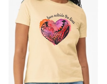 Heart Graphic Tee or Sweatshirt: Love, Watercolor, inspirational