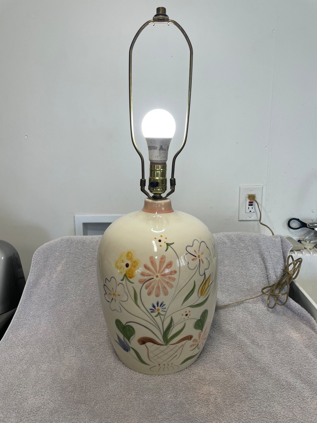 Vintage Floral Ethan Allen Lamp Etsy