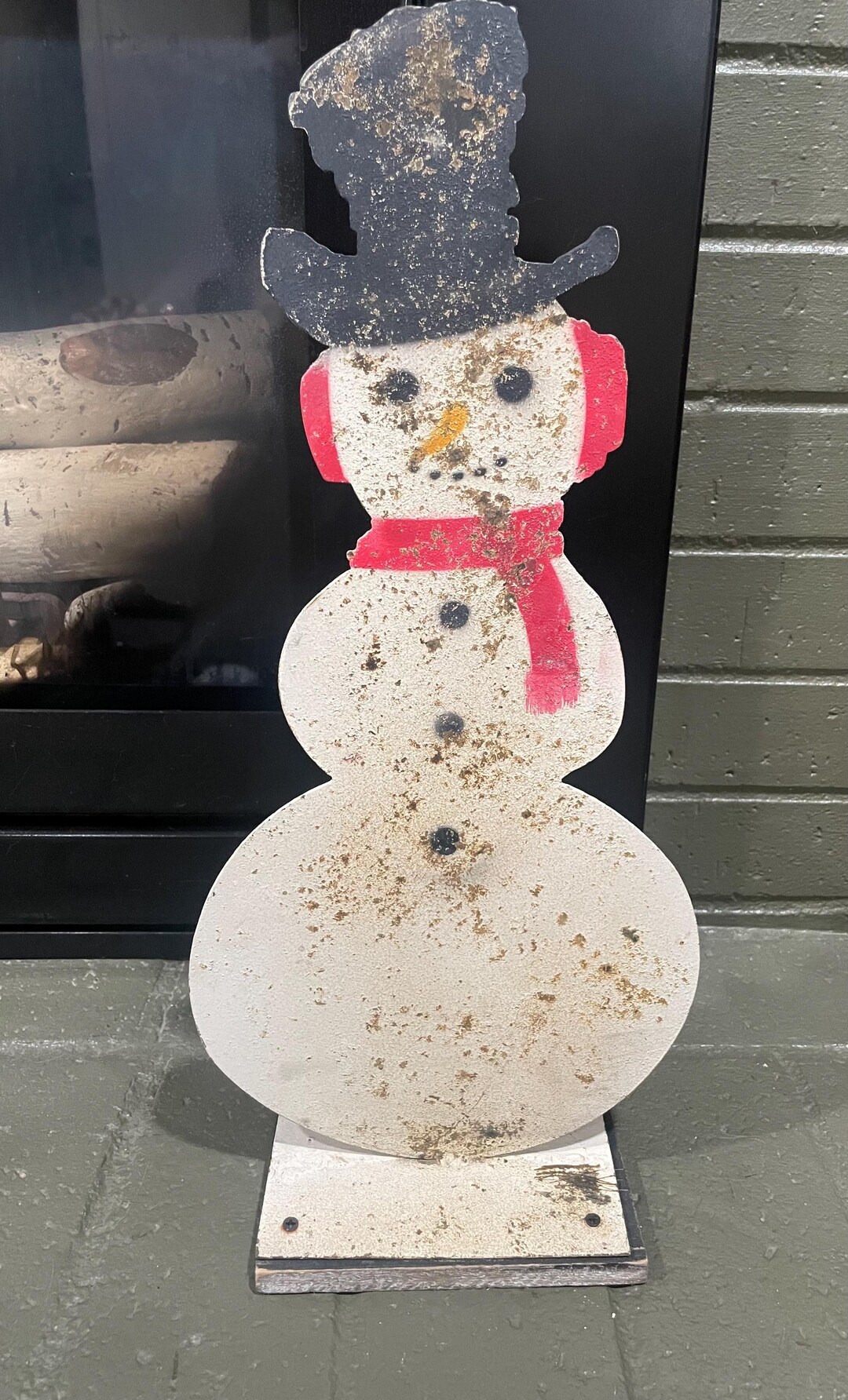 Metal Snowman Stackable Rustic Metal Snowman 18” Tall - Etsy