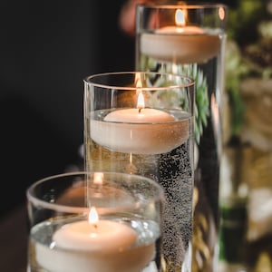 2 inch Floating Candles for Wedding Centerpieces - 6hr Burn - Soy Blend - Unscented Set of 16