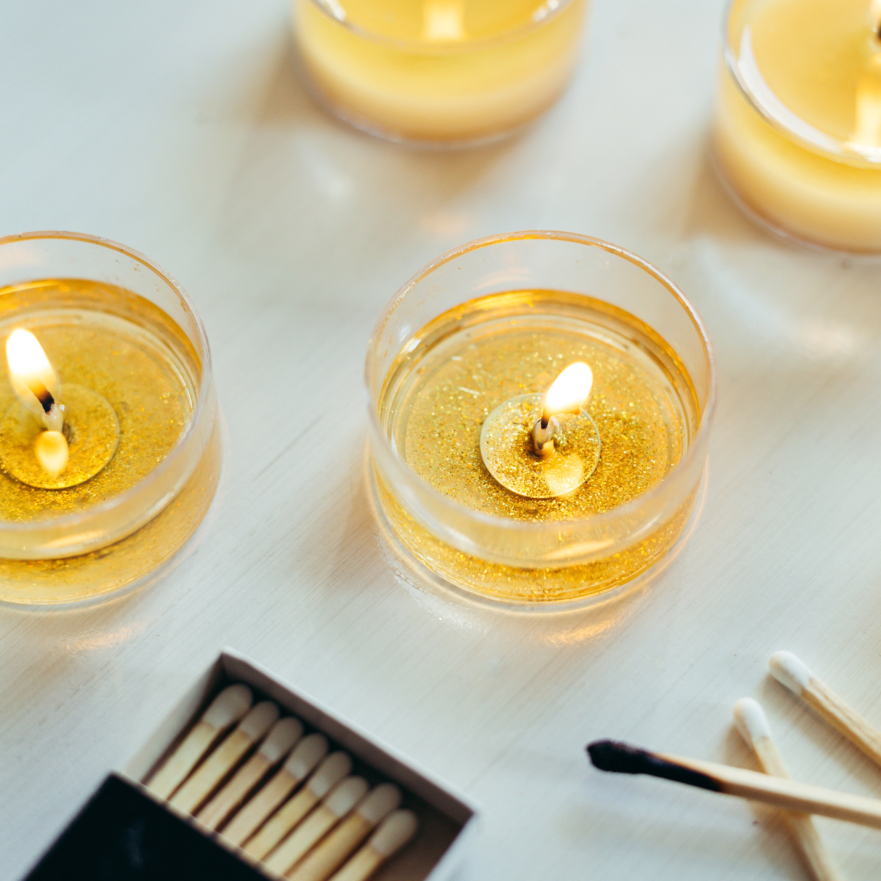 Golden Yellow Unscented Soy Tealight Candles with Gold Etsy.de