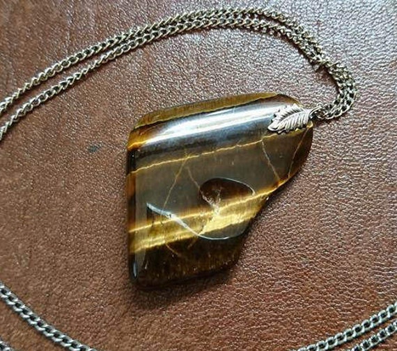 Vintage 1970's Tiger Eye Pendant BoutiqueByDaniel… - image 4