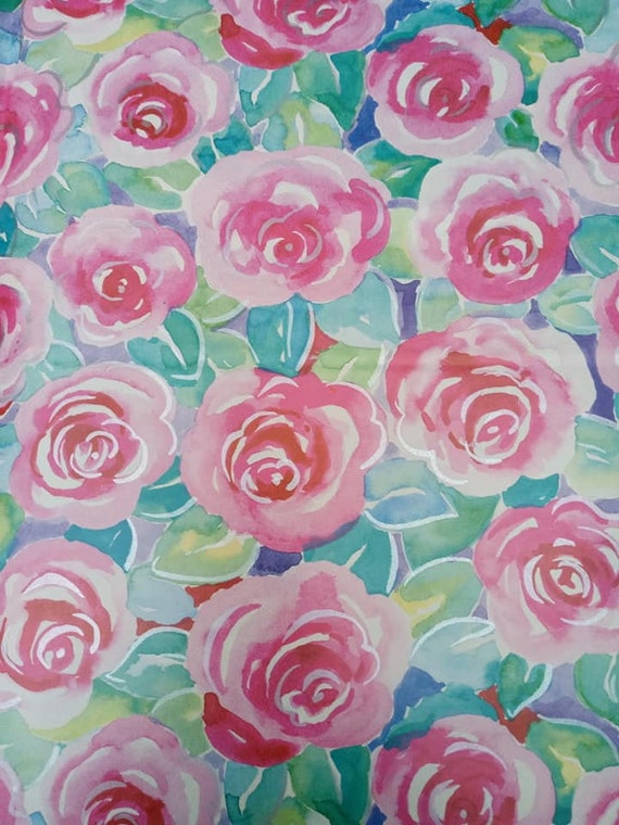 Vintage 1990's Pink Rose Wrapping Paper and Card Gift Tag  Boutiquebydanielle 