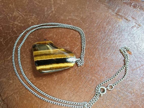 Vintage 1970's Tiger Eye Pendant BoutiqueByDaniel… - image 2