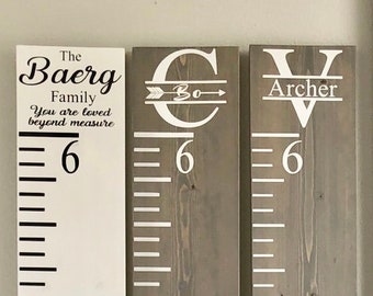 Wooden Custom Growth Chart Ruler | Personalized Growth Chart | Giant Ruler | Baby Shower Gift, Kids Birthday Gift, Kids Room Decor, Keepsake