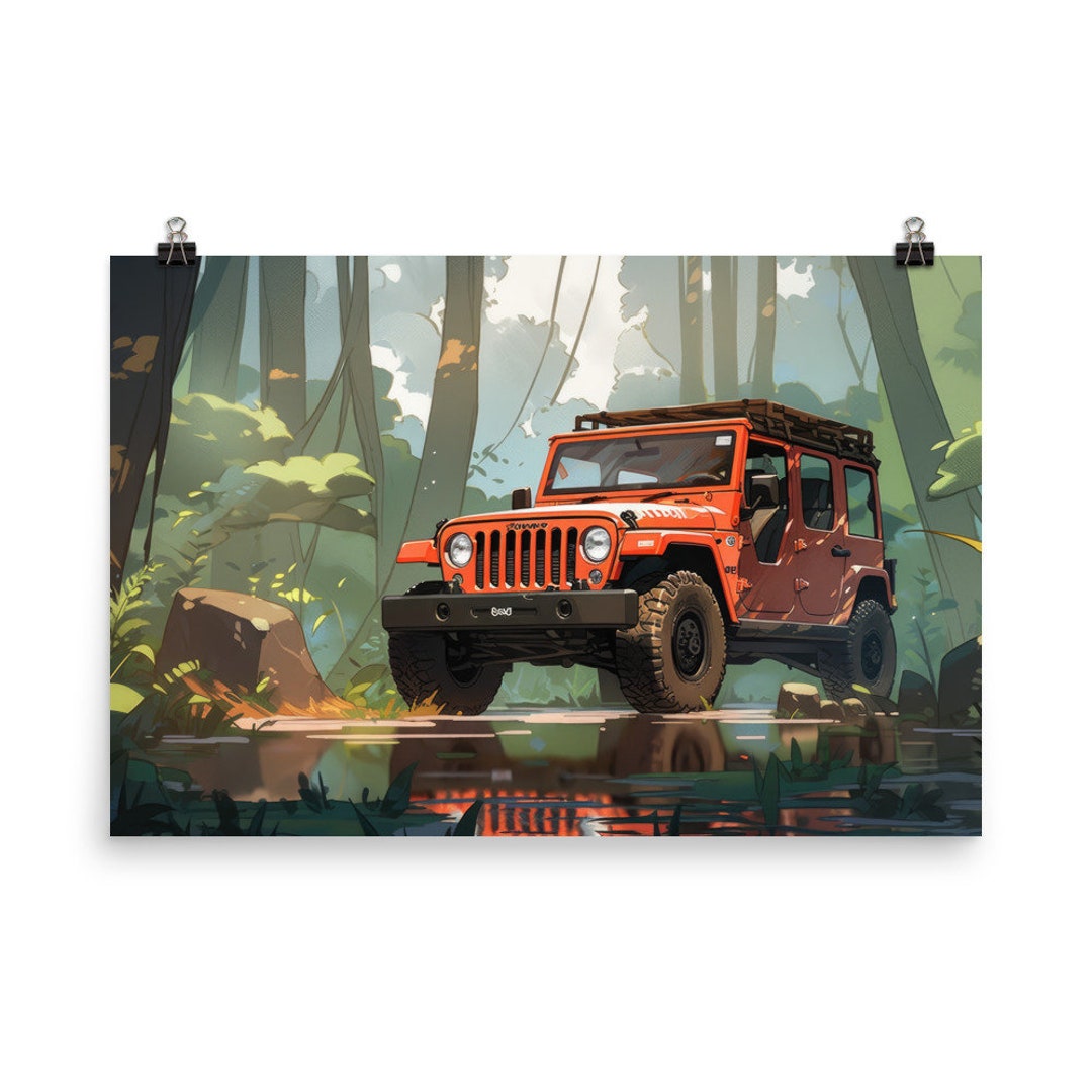 Jeep Poster as Wall Art for Jeep Lovers Jeep Lovers, Anime Wall Art