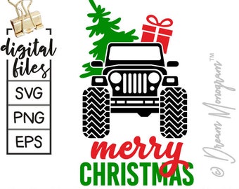 Download Jeep Svg / Christmas Svg / Christmas Tree Svg / Red truck Svg