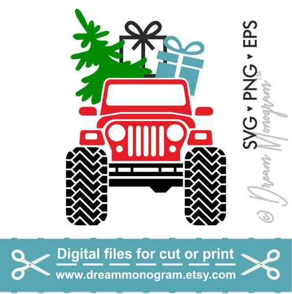 Download Jeep Svg / Christmas Svg / Christmas Tree Svg / Red truck Svg