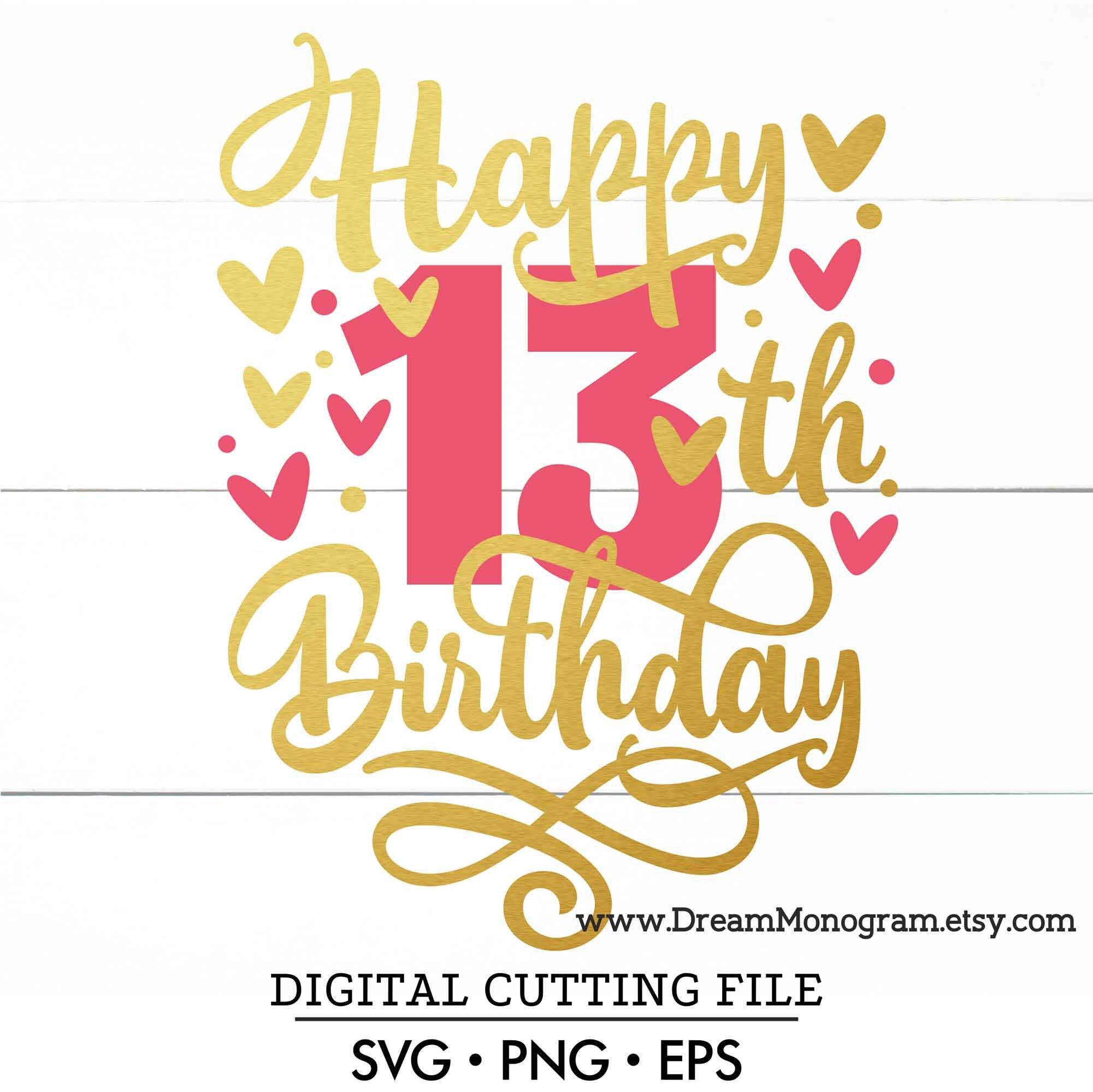 Download Happy 13th Birthday Svg It S My Birthday Thirteenth Etsy