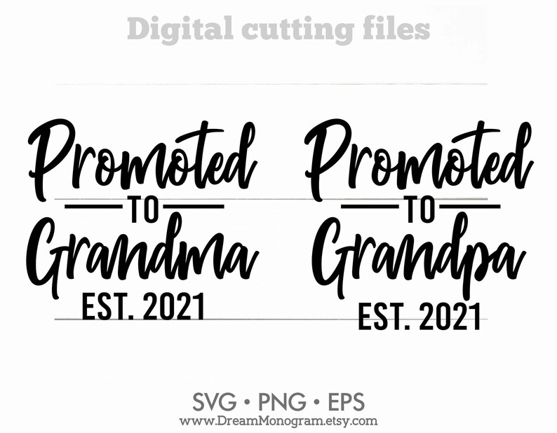 Download Promoted to Grandma Est 2021 SVG Promoted to Grandpa Est ...