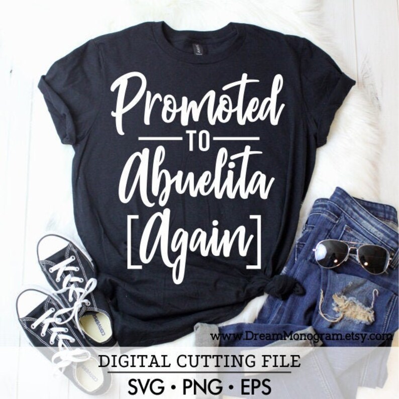 Download Promoted To Abuelita Again Svg Abuela Spanish Grandma New ...