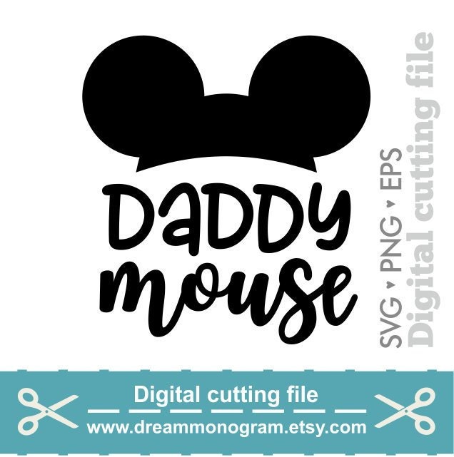 Daddy mouse Svg Papa mouse Svg Mouse Svg Daddy Svg Bow | Etsy