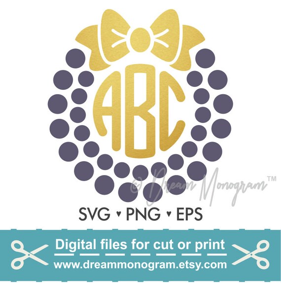 Download Monogram Frame Svg Bow Svg Frame Svg Cutting Files For Etsy