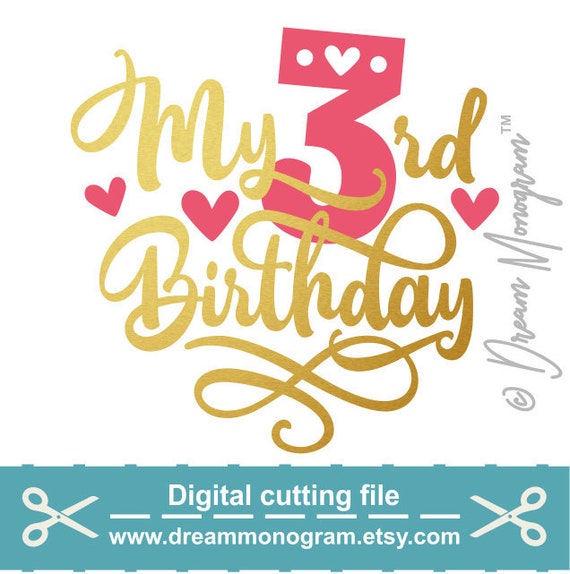Download My Third Birthday Svg 3rd Birthday 3 Year Old Three Baby Etsy