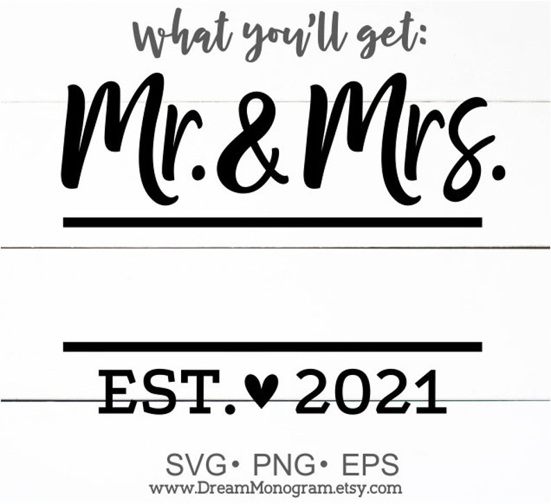 Mr and Mrs Est 2021 Svg Wedding Just Married Bride Groom ...