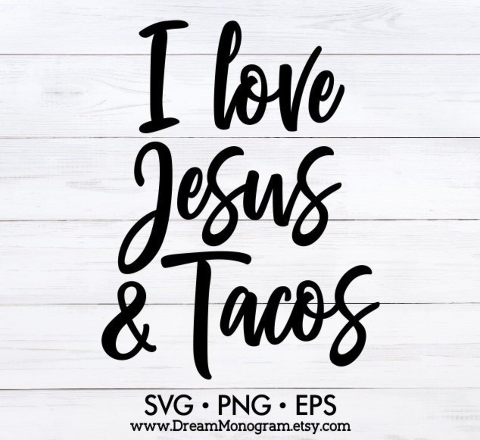 I love Jesus and tacos Svg Tacoholic Taco Taco Lover Etsy
