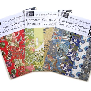 NEW! Chiyogami Collection "Japanese Traditional", 5 pieces 8 1/2'' x  11'', in colour co-ordinated traditional patterns