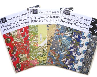 NEW! Chiyogami Collection "Japanese Traditional", 5 pieces 8 1/2'' x  11'', in colour co-ordinated traditional patterns