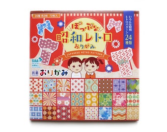 NEW! Origami 24 Japanese Retro Patterns, 72 sheets, 15 x 15cm, colour on one side