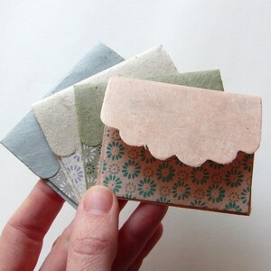Mini Greeting Cards "Tiny Blossoms" with Envelopes, Pack of 4, Pack of 12 and Box of 24, Lokta Paper, Silk Screen Printed. 6.5 x 5.2cm image 2