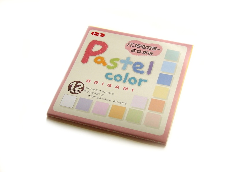 Origamipapier Pastell uni, 12 Farben, 60 Blatt, 15 x 15cm, Rückseite weiß Bild 8