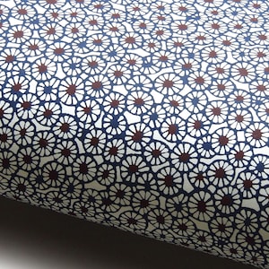 Carta giapponese Chiyogami "Margherite. Blu e marrone." Yuzen