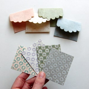 Mini Greeting Cards "Tiny Blossoms" with Envelopes, Pack of 4, Pack of 12 and Box of 24, Lokta Paper, Silk Screen Printed. 6.5 x 5.2cm image 4