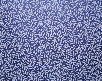 Lokta Paper "Willow Branches". Blue/White. Handmade Nepalese Paper. Silk Screen Printed.