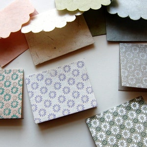 Mini Greeting Cards "Tiny Blossoms" with Envelopes, Pack of 4, Pack of 12 and Box of 24, Lokta Paper, Silk Screen Printed. 6.5 x 5.2cm image 6