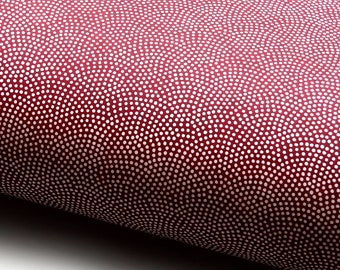Japanese Paper Chiyogami Yuzen &quot;Samekomon - Sharkskin. White Dots on Bordeaux.&quot;