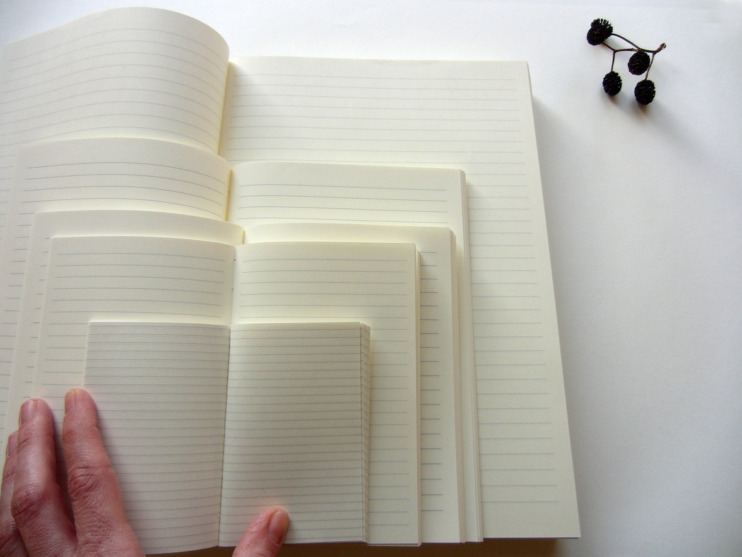 Text Block "ruled", 5 Sizes - Blanks for Bookbinding - Etsy