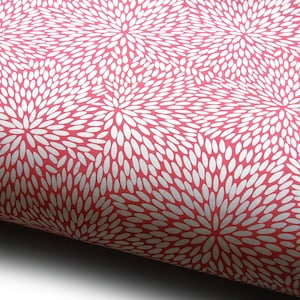 Papier japonais Chiyogami "Fleurs de riz. Blanc sur rose."
