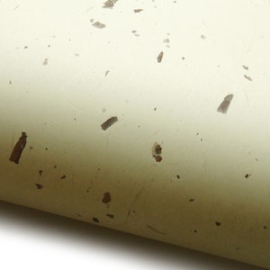 Japanese Paper Mingei Chiri. Cream Kozo Paper with Bark and Fibre Inclusions. 93 x 63cm
