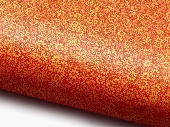 Lokta Paper Origami Pack - Blossom - GOLD ON RED