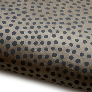 Lokta Paper &quot;Dots&quot;. Brown/Black. Handmade Nepalese Paper. Silk Screen Printed.