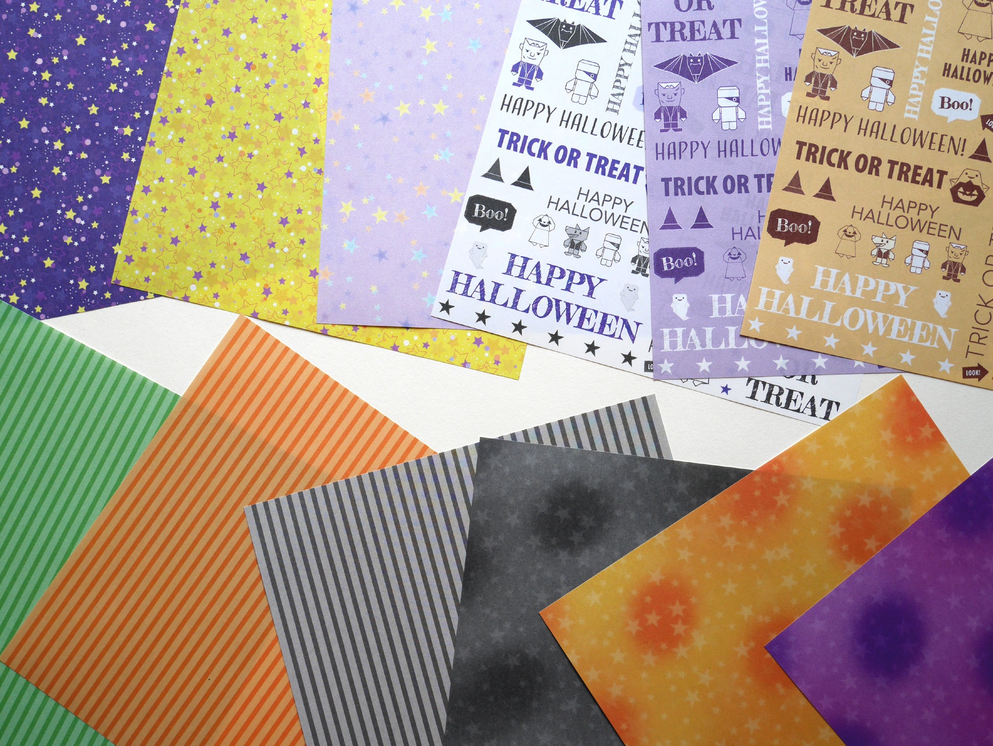 NEW! Origami Halloween-set by Kamikey (youtube), 12 Patterns, 72