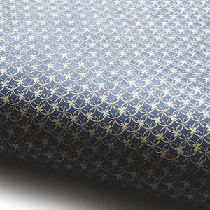 Carta Lokta "Flower Net". Blu notte/oro. Carta nepalese fatta a mano, stampata.