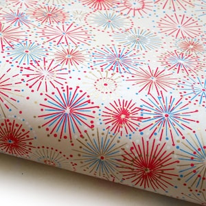 Papier japonais Chiyogami "Hanabi - feux d'artifice sur blanc crème."