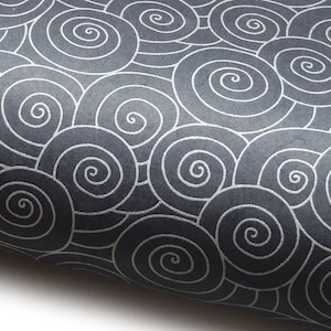 Papier Lokta "escargots". Gris/argent. Papier Népal fait main, imprimé.