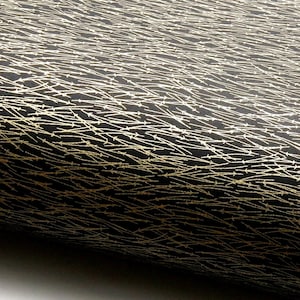Papier japonais Chiyogami "Kobore Matsuba - Pin. Or sur noir."