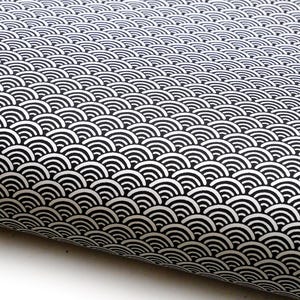 Carta giapponese Chiyogami "Seigaiha - Onde del mare in bianco e nero"