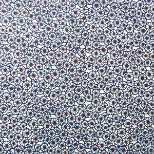 Japanese Paper Yuzen Daisies. Blue and Brown. Chiyogami image 2