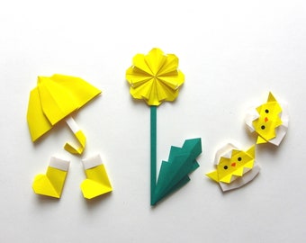 Origamipapier uni, 100er Pack, schwarz, orange, blau, gelb und rosa, uni, 100 Blatt, 15 x 15cm, Rückseite weiß