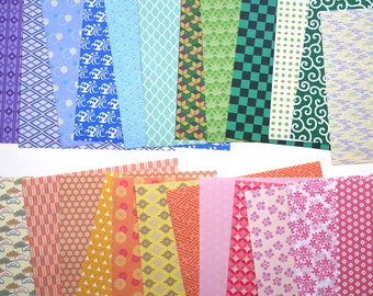NUOVO! Carta per origami 24 motivi giapponesi, 96 fogli, 15 x 15 cm, retro bianco